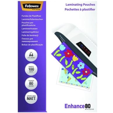 Fellowes Laminointitaskut A4 80 mic. 100/pkt, matta 5452103 Vastaa: N/A – Fellowes