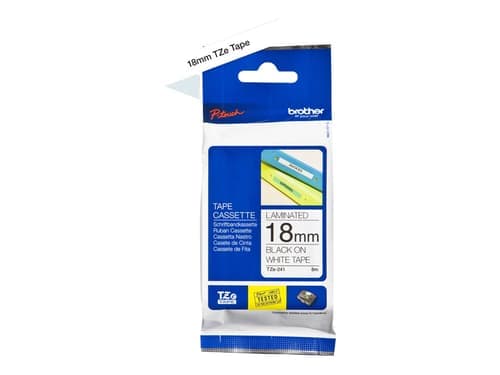 Brother Tape 18mm Tze-241 Musta/valkoinen – Brother