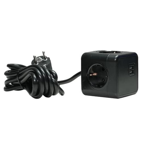 Microconnect Grucube2usb-b3 Jatkojohto 3 M 3 Ac-pistorasia(a) Sisätila Musta – Microconnect