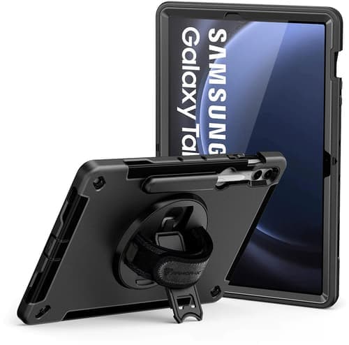 Armor-x Rainproof Military Grade Rugged Case With Hand Strap And Kick-stand Samsung Galaxy Tab S9 Fe+ Musta – Armor-X