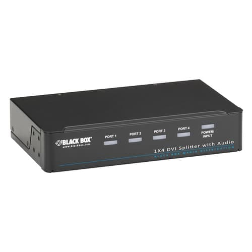 Black Box Dvi-d Splitter With Audio And Hdcp, 1 X 4 – Black Box