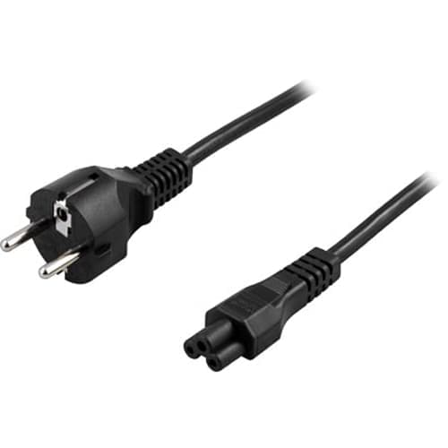 Deltaco Power Cable 1m C5 Musta – Deltaco