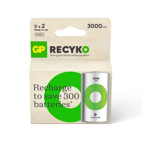 Gp Recyko Rechargeable Battery D 3000 Mah 2-p – GP