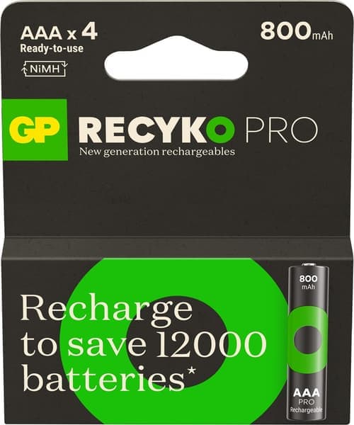 Gp Recyko Pro Rechargeable Battery Aaa 800 Mah 4-p – GP