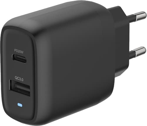 Cirafon Wall Charger 20w Usb C+a Pd/qc3.0 Black#iphone Musta – Cirafon
