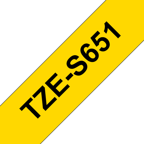 Brother Tape 24mm Tze-s651 Musta/keltainen Extra Vahva – Brother