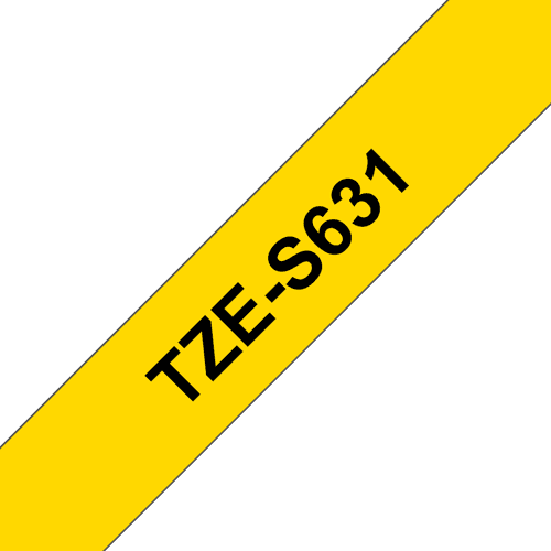 Brother Tape 12mm Tze-s631 Musta/keltainen Extra Vahva – Brother