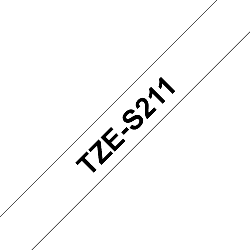 Brother Tape 6mm Tze-s211 Musta/valkoinen Extra Vahva – Brother