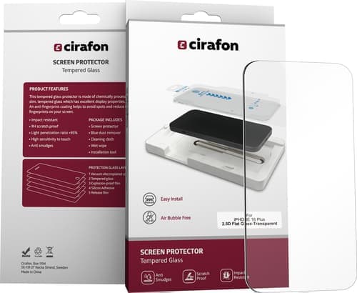 Cirafon Recycled Ultra-wide (double Tempered) Näytönsuoja Iphone 16 Plus – Cirafon