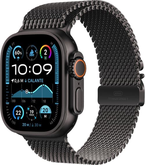 Apple Watch Ultra 2 Gps + Cellular 49mm Black Titanium Case With Black Titanium Milanese Loop - L – Apple