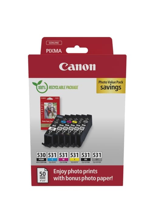 Canon Muste Photo Value Pack Pgi-530/cli-531 + Paperi Pp-201 50kpl – Canon