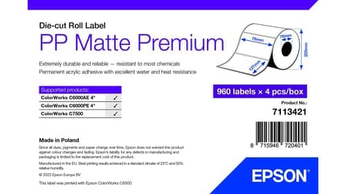 Epson Tarrat Pp Matt Premium 76x127mm 960kpl/rulla – Epson