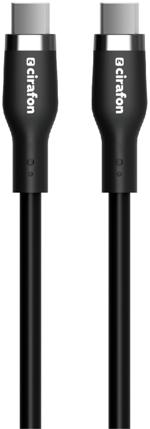Cirafon Usb-c 240w Latauskaapeli Silikonia - Nopea Lataus Ja Joustavuus 1.3m Usb-c Usb-c Musta – Cirafon