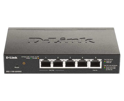 D-link Dgs 1100 V2 5-port Smart Poe Switch 18w – D-Link