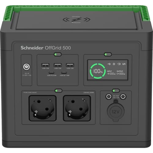 Apc Se Offgrid Kannettava Voimalaitos 500 - Li-ion-akku, Lcd-näyttö, 2x Pistorasia, 3x Usb-a, 2x Usb-c, 3x 12v, Langaton Laturi – APC