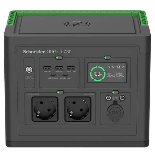 Apc Se Offgrid Kannettava Voimalaitos 730 - Li-ion Akku, Lcd-näyttö, 2x Pistorasia, 3x Usb-a, 2x Usb-c, 3x 12v, Langaton Laturi – APC