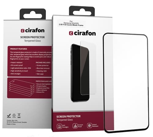 Cirafon Recycled Ultra-wide (double Tempered) Näytönsuoja Samsung Galaxy A36, Samsung Galaxy A56, Samsung Galaxy S24 Fe – Cirafon