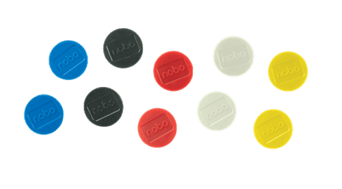 Nobo Magnetit Sekoitettu Värit 32mm 10kpl - Liitutaulu – Nobo