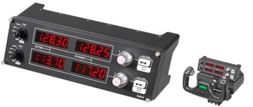 Logitech Pro Flight Radio Panel Hopea, Musta, Punainen – Logitech
