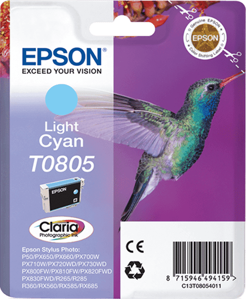 Epson Muste Kevyt Syaani T0805 - R265/360/rx560 – Epson