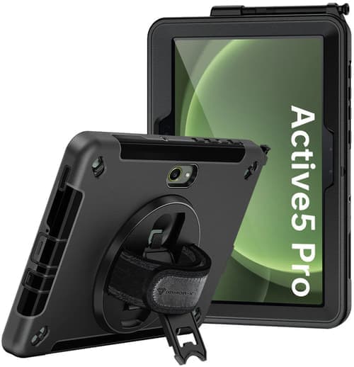 Armor-x Rainproof Military Grade Rugged Case With Hand Strap And Kick-stand Samsung Galaxy Tab Active5 Pro Musta – Armor-X