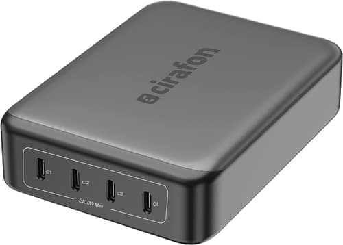 Cirafon 240w Usb-c Multiport Charger - Fast Charging For Laptop & Mobile 1m 240w Harmaa – Cirafon