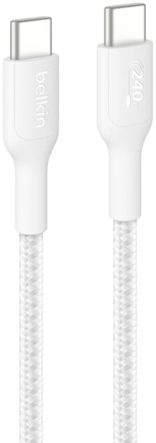 Belkin 240w 2.0 Braided Pcr Cable 1m Usb-c Usb-c Valkoinen – Belkin