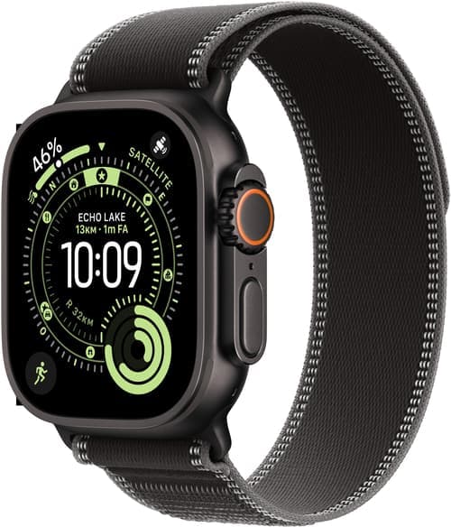Apple Watch Ultra 3 Gps + Cellular 49mm Black Titanium Case With Black/charcoal Trail Loop - S/m – Apple