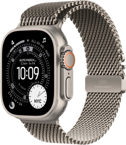 Apple Watch Ultra 3 Gps + Cellular 49mm Natural Titanium Case With Natural Titanium Milanese Loop - Large – Apple