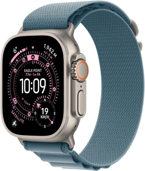 Apple Watch Ultra 3 Gps + Cellular 49mm Natural Titanium Case With Light Blue Alpine Loop - Large – Apple