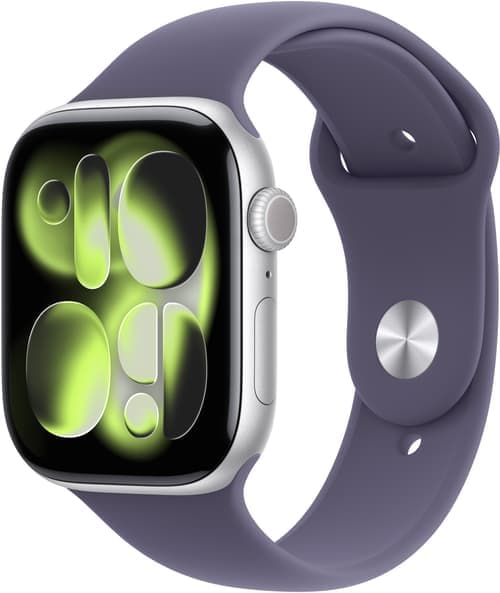 Apple Watch Series 11 Gps 46mm Silver Aluminium Case With Purple Fog Sport Band - M/l – Apple