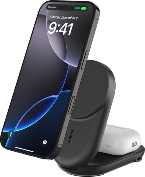 Belkin Ultracharge 25w Qi2 2in1 Magnetic Charger Plus 1.5m Musta – Belkin
