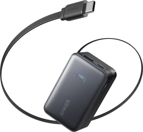 Anker Nano Powerbank 45w Built-in Usb-c Cable 10000mah Musta – Anker