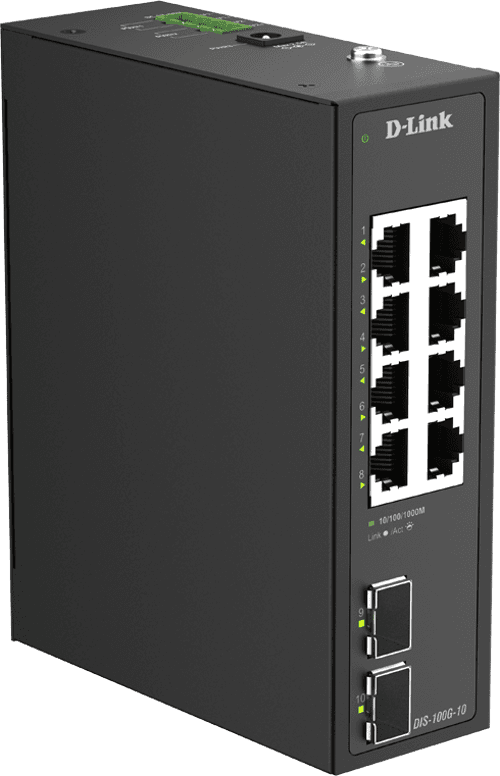 D-link Dis-100g-10 Verkkokytkin Hallitsematon L2 Gigabit Ethernet (10/100/1000) Din Rail Musta – D-Link