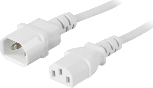 Deltaco Ext Cable Pc Monitor Iec C13-c14 3m White 3m Iec C13 Iec C14 Valkoinen – Deltaco