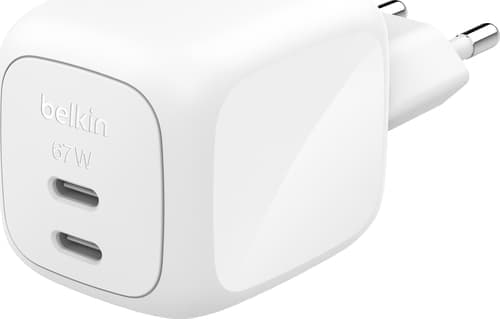 Belkin Dual Usb-c Gan Wall Charger 67w Valkoinen – Belkin