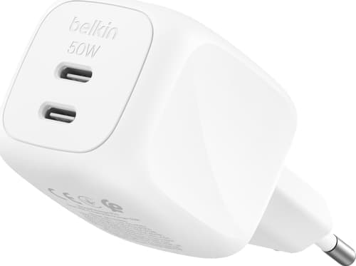 Belkin Dual Usb-c Gan Wall Charger 50w Valkoinen – Belkin