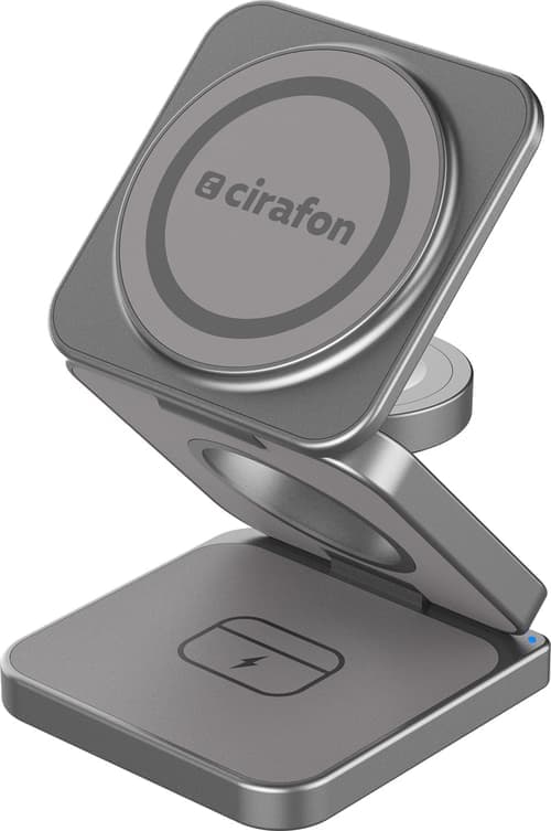 Cirafon Qi2 3-in-1 Wireless Travel Charger Argent, Hopea – Cirafon