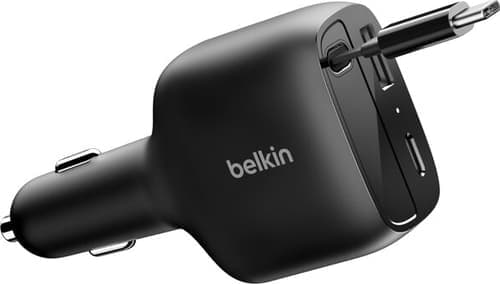 Belkin Boostcharge 75w Car Charger Retractable Usb-c Cable 0.75m Musta – Belkin