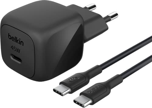 Belkin 45w Usb Pd Compact Wall Charger + Usb-c Cable 1m Musta – Belkin