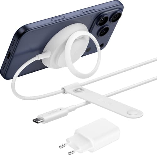 Belkin Ultracharge Magnetic Pad Qi2 25w With Kickstand 2m Valkoinen – Belkin
