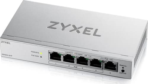 Zyxel Gs1200-5hpv3 Hallittu L2 Gigabit Ethernet (10/100/1000) Power Over Ethernet -tuki Työpöytä Harmaa – Zyxel