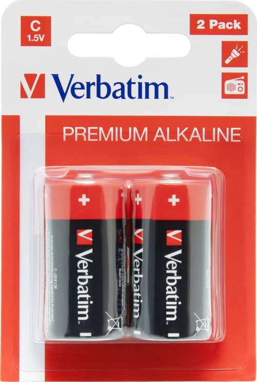 Verbatim Paristo Alkalinen Tyyppi C/lr14 2-pack – Verbatim