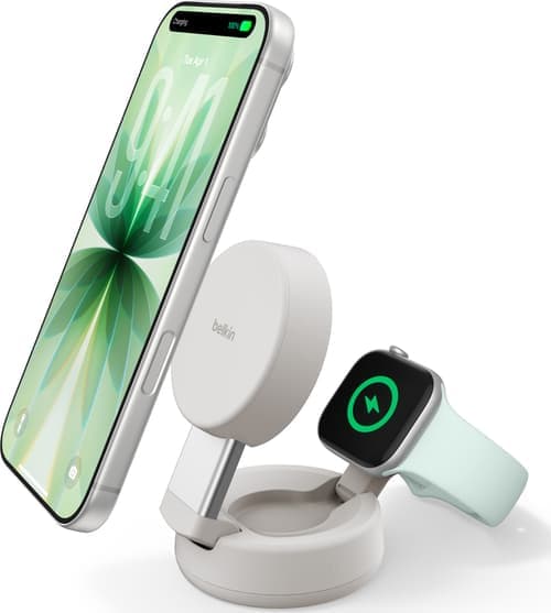 Belkin Ultracharge Pro 2-in-1 Magnetic Charging Dock 25w Qi2 Hiekka – Belkin
