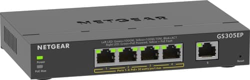 Netgear Gs305ep 5-port Gigabit Ethernet Easy Smart Essential Poe+ 63w – Netgear