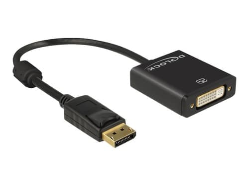 Delock Displayport-sovitin 0.2m Displayport Dvi-i Musta – Delock