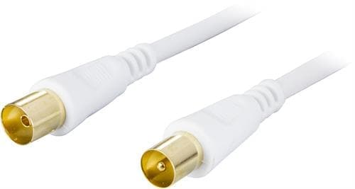 Deltaco Antenna Cable Koaksiaalinen Koaksial 3m Valkoinen – Deltaco