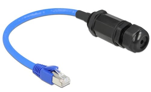Delock Waterproof Rj45 Coupling Ip68 Rj-45 Cat 6 0.25m Musta, Sininen – Delock