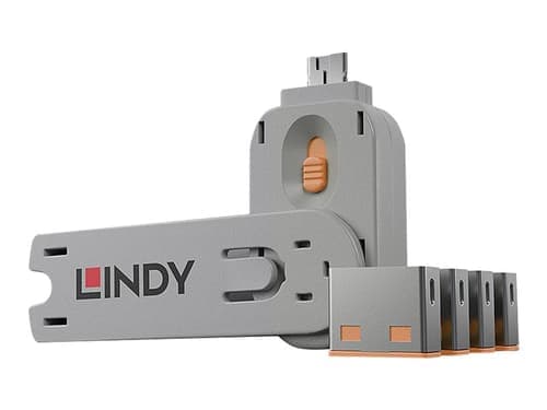 Lindy Port Blocker Usb Orange 4-pack – Lindy