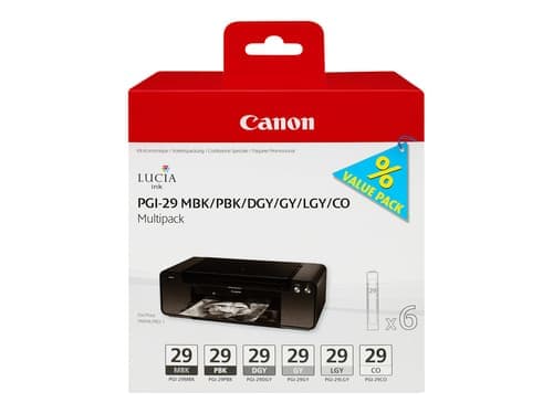 Canon Muste Monipakkaus Pgi-29 (mbk/pbk/dgy/gy/ Lgy) – Canon
